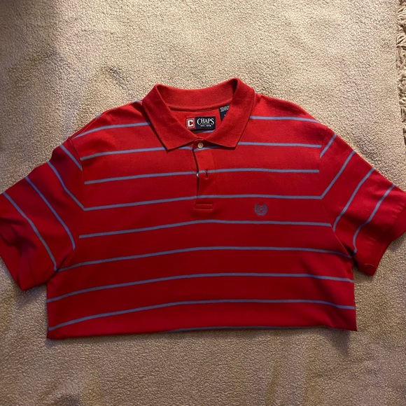 Chaps Polo Red & Blue shirt, size is Large - Picture 1 of 2